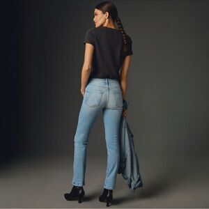 NWT MOTHER Dazzler Mid-Rise Straight-Leg Jeans Anthropologie Size 34